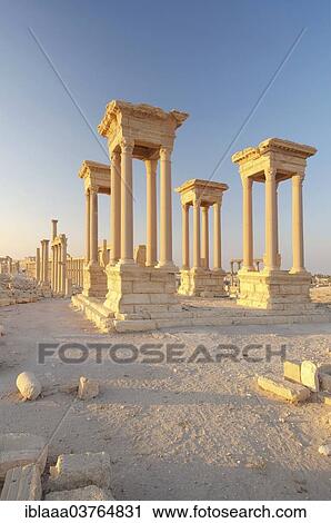 "Ruins of the ancient city of Palmyra in the morning light, UNESCO World Heritage Site, Palmyra, Tadmur, Palmyra District, Homs Governorate, Syria, Asia" View Large Photo Image Stock Image - "Ruins of the ancient city of Palmyra in the morning light, UNESCO World Heritage Site, Palmyra, Tadmur, Palmyra District, Homs Governorate, Syria, Asia". Fotosearch