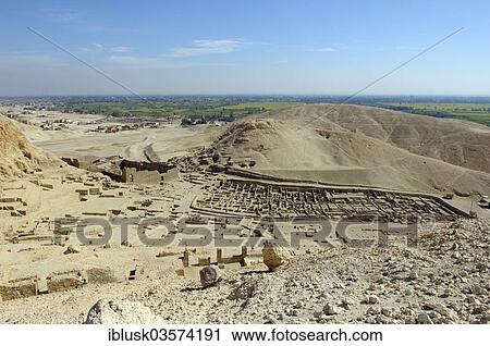 "Ruins of the ancient workers' settlement of Deir el-Medina and tombs, Thebes, west bank, Luxor, Luxor Governorate, Egypt, Africa" View Large Photo Image Stock Image - "Ruins of the ancient workers' settlement of Deir el-Medina and tombs, Thebes, west bank, Luxor, Luxor Governorate, Egypt, Africa". Fotosearch