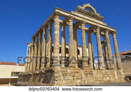 "Ruins of the Temple of Diana, part of the Archaeological Ensemble of Merida, UNESCO World Heritage site, Emerita Augusta, Merida, Extremadura, Spain, Europe" View Large Photo Image Picture - "Ruins of the Temple of Diana, part of the Archaeological Ensemble of Merida, UNESCO World Heritage site, Emerita Augusta, Merida, Extremadura, Spain, Europe". Fotosearch