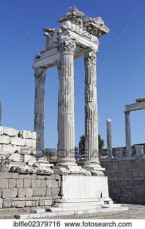 "Ruins of the Temple of Trajan, Trajaneum, Pergamum, Pergamon, Bergama, Izmir, Turkey, Asia" View Large Photo Image Stock Photograph - "Ruins of the Temple of Trajan, Trajaneum, Pergamum, Pergamon, Bergama, Izmir, Turkey, Asia". Fotosearch
