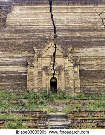 "Ruins of the unfinished Mingun Pagoda with a large crack, Mingun, Mingun, Sagaing-Division, Myanmar, Burma, Asia" View Large Photo Image Stock Photography - "Ruins of the unfinished Mingun Pagoda with a large crack, Mingun, Mingun, Sagaing-Division, Myanmar, Burma, Asia". Fotosearch
