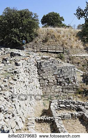 Stock Image - "Ruins of Troy, Truva, Canakkale, Marmara, Turkey, Asia". Fotosearch