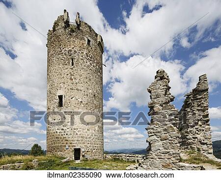 Stock Image - "Ruins of Waxenberg Castle, Muehlviertel region, Upper Austria, Austria, Europe, PublicGround, Europe". Fotosearch