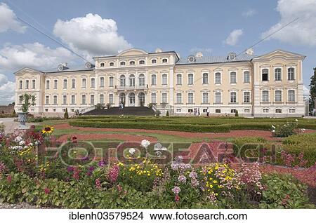Picture - "Rundales Pils, Latvian for Rundale Palace, Zemgale, Latvia, Europe". Fotosearch