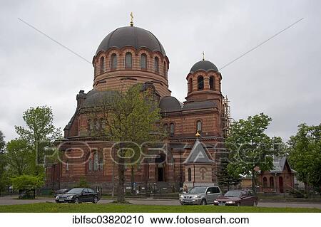 Stock Image - "Russian Orthodox Resurrection Cathedral, Narva, Estonia, Baltic States, Europe". Fotosearch