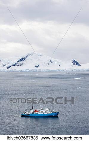 "Russian research ship, snow-covered mountains, Antarctica" View Large Photo Image Stock Photography - "Russian research ship, snow-covered mountains, Antarctica". Fotosearch