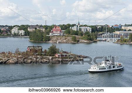 "Ryssholmen island at the harbour entrance of Helsinki, at the back Luoto Island with the Archipel Restaurant, Helsinki, Finland, Europe" View Large Photo Image Stock Photograph - "Ryssholmen island at the harbour entrance of Helsinki, at the back Luoto Island with the Archipel Restaurant, Helsinki, Finland, Europe". Fotosearch
