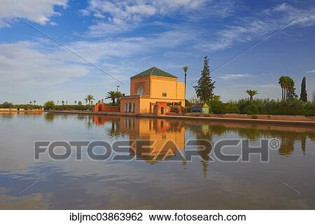 "Saadier Palace, in the evening light, Menara Gardens, Marrakech, Morocco, Africa" View Large Photo Image Stock Image - "Saadier Palace, in the evening light, Menara Gardens, Marrakech, Morocco, Africa". Fotosearch