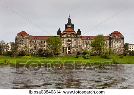 "Sachsische Staatskanzlei or Saxon State Chancellery, the Elbe river in the foreground, Dresden, Saxony, Germany, Europe" View Large Photo Image Picture - "Sachsische Staatskanzlei or Saxon State Chancellery, the Elbe river in the foreground, Dresden, Saxony, Germany, Europe". Fotosearch