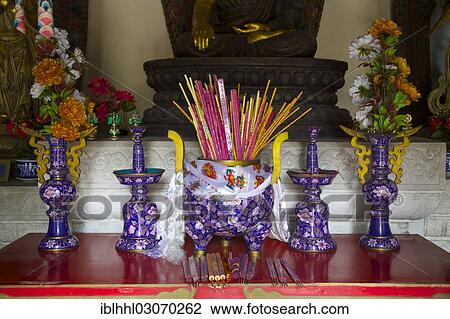 Stock Image - "Sacrificial incense sticks, Beihai Park, Beijing, China, People's Republic of China, Asia". Fotosearch