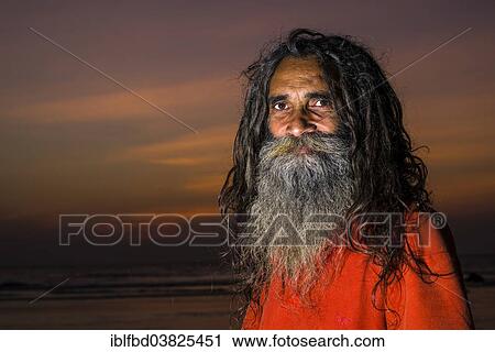 "Sadhu, Holy Man, portrait, at sunset, Kudle Beach, Gokarna, Karnataka, India, Asia" View Large Photo Image Stock Image - "Sadhu, Holy Man, portrait, at sunset, Kudle Beach, Gokarna, Karnataka, India, Asia". Fotosearch
