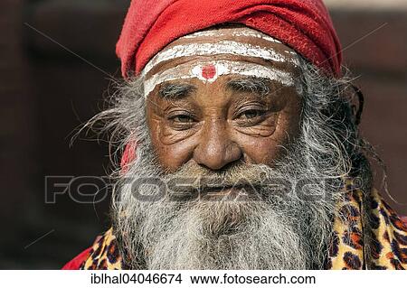"Sadhu, painted face, portrait, Kathmandu, Nepal, Asia" View Large Photo Image Picture - "Sadhu, painted face, portrait, Kathmandu, Nepal, Asia". Fotosearch