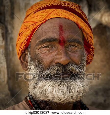 Stock Photo - "Sadhu, portrait, Pashupatinath, Kathmandu, Kathmandu District, Bagmati Zone, Nepal, Asia". Fotosearch