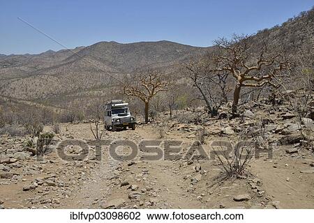 "Safari vehicle driving along a mountain road, Otjihaa Pass, Otjihaa, Kaokoland, Kunene, Namibia, Africa" View Large Photo Image Stock Image - "Safari vehicle driving along a mountain road, Otjihaa Pass, Otjihaa, Kaokoland, Kunene, Namibia, Africa". Fotosearch
