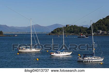 "Sailboats in the port of Oban, Scotland, United Kingdom, Europe" View Large Photo Image Stock Photo - "Sailboats in the port of Oban, Scotland, United Kingdom, Europe". Fotosearch