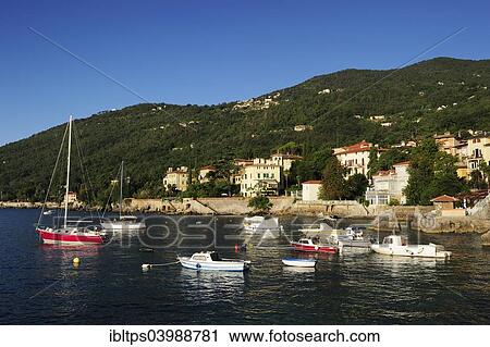 "Sailboats moored in the soft morning light, Lovran, Istria, Croatia, Europe" View Large Photo Image Stock Image - "Sailboats moored in the soft morning light, Lovran, Istria, Croatia, Europe". Fotosearch