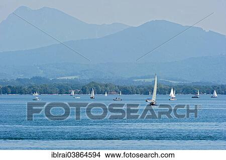 "Sailboats on Lake Chiemsee, Chiemgau Alps at the back, Chiemgau, Upper Bavaria, Bavaria, Germany, Europe" View Large Photo Image Picture - "Sailboats on Lake Chiemsee, Chiemgau Alps at the back, Chiemgau, Upper Bavaria, Bavaria, Germany, Europe". Fotosearch