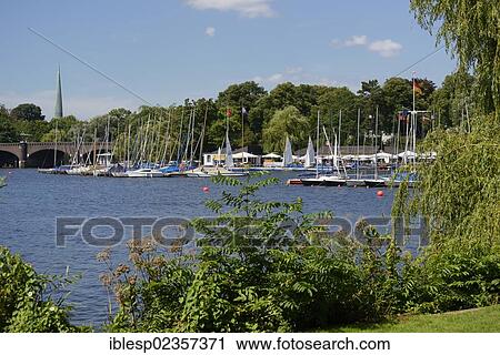"Sailing boats, Bobby Reich boat hire, Aussenalster or Outer Alster Lake, Harvestehude, Winterhude, Hamburg, Hamburg, Germany, Europe" View Large Photo Image Stock Image - "Sailing boats, Bobby Reich boat hire, Aussenalster or Outer Alster Lake, Harvestehude, Winterhude, Hamburg, Hamburg, Germany, Europe". Fotosearch