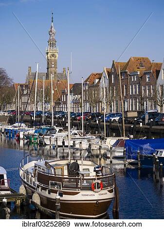 "Sailing boats in the marina, Veere, Walcheren, Zeeland province, The Netherlands, Europe" View Large Photo Image Stock Photo - "Sailing boats in the marina, Veere, Walcheren, Zeeland province, The Netherlands, Europe". Fotosearch
