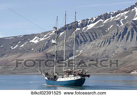 "Sailing ship, Antigua, in Billefjorden, Isfjorden, Spitsbergen, Svalbard, Norway, Europe" View Large Photo Image Stock Photography - "Sailing ship, Antigua, in Billefjorden, Isfjorden, Spitsbergen, Svalbard, Norway, Europe". Fotosearch