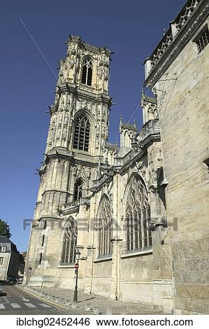 Stock Photograph - "Saint-Cyr-et-Sainte-Juliette cathedral, Nevers, Loire valley, Nievre, Centre, France, Europe". Fotosearch