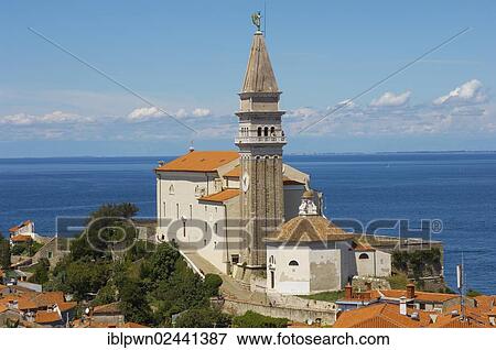 "Saint George's Parish Church, Piran, Slovenia, Europe" View Large Photo Image Stock Photo - "Saint George's Parish Church, Piran, Slovenia, Europe". Fotosearch