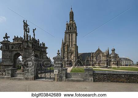 "Saint-Germain Church and cavalry, Pleyben, Brittany, France, Europe" View Large Photo Image Stock Photo - "Saint-Germain Church and cavalry, Pleyben, Brittany, France, Europe". Fotosearch