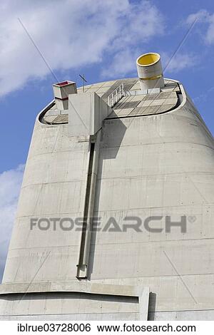 Stock Photograph - "Saint Pierre Church, designed by the architect Le Corbusier, Firminy, Rhone-Alpes, France, Europe". Fotosearch