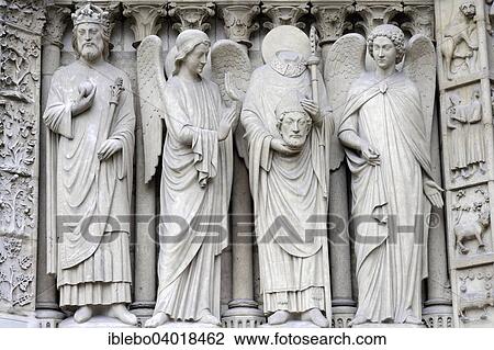 "Saint statues, Gothic portal of Notre Dame de Paris, Paris, France, Europe" View Large Photo Image Stock Image - "Saint statues, Gothic portal of Notre Dame de Paris, Paris, France, Europe". Fotosearch
