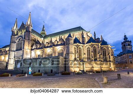Stock Photo - "Sainte-Waudru Collegiate Church, Mons, Hainaut, Belgium, Europe". Fotosearch
