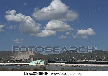 "Sal de Ibiza salt pans in front of the airport, Ibiza, Pitiusic Islands or Pine Islands, Balearic Islands, Spain, Europe" View Large Photo Image Picture - "Sal de Ibiza salt pans in front of the airport, Ibiza, Pitiusic Islands or Pine Islands, Balearic Islands, Spain, Europe". Fotosearch