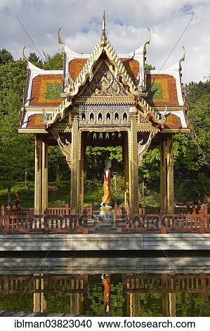 Stock Image - "Sala Thai, Thai Pavilion, Westpark, Munich, Upper Bavaria, Bavaria, Germany, Europe". Fotosearch