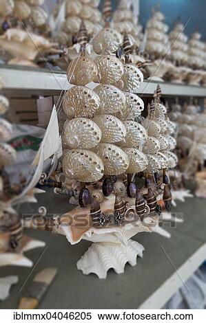 Stock Photography - "Sale of decorations made of shells, Vung Tao, Vietnam, Asia". Fotosearch