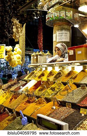 "Saleswoman at her booth, Spice Bazaar, Istanbul, Turkey, Asia" View Large Photo Image Stock Photography - "Saleswoman at her booth, Spice Bazaar, Istanbul, Turkey, Asia". Fotosearch