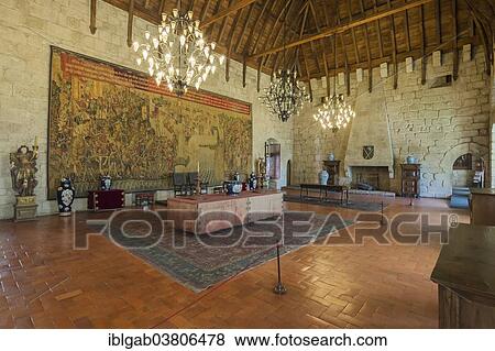 Stock Photo - "Salon Noble tapestry, Palace of the Dukes of Braganza, Guimaraes, Minho, Portugal, Europe". Fotosearch