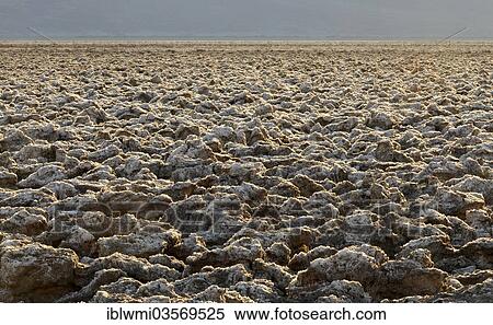Stock Photography - "Salt crusts at the Devil's Golf Course, Panamint Range, Death Valley National Park, Mojave Desert, California, United States, North America". Fotosearch