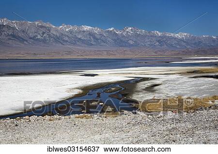 Stock Photo - "Salt deposits, Owens Lake, near Keeler, California, United States, North America". Fotosearch