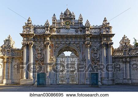 "Saltanat Kapisi, Gate of the Sultan, ceremonial gate of Dolmabahce Palace, Dolmabahce Sarayi, Besiktas, Istanbul, European side, Istanbul Province, Turkey, European side, Europe" View Large Photo Image Stock Photography - "Saltanat Kapisi, Gate of the Sultan, ceremonial gate of Dolmabahce Palace, Dolmabahce Sarayi, Besiktas, Istanbul, European side, Istanbul Province, Turkey, European side, Europe". Fotosearch