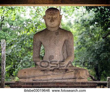 Stock Photograph - "Samadhi statue, Anuradhapura, Anuradhapura, Nordliche Zentralprovinz, Sri Lanka, Asia". Fotosearch