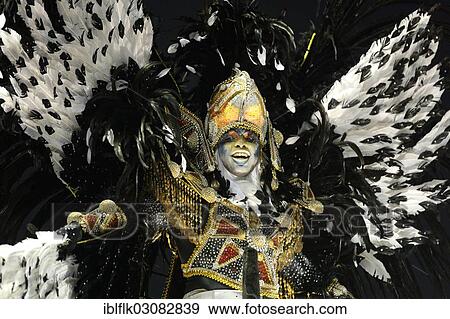 "Samba dancer, adorned with black and white feathers, parade of the samba school Uniao da Ilha do Governador, Sambodromo, Rio de Janeiro, Brazil, South America" View Large Photo Image Stock Photo - "Samba dancer, adorned with black and white feathers, parade of the samba school Uniao da Ilha do Governador, Sambodromo, Rio de Janeiro, Brazil, South America". Fotosearch