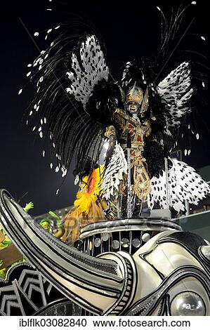 "Samba dancer on an allegorical float, adorned with black and white feathers, parade of the samba school Uniao da Ilha do Governador, Sambodromo, Rio de Janeiro, Brazil, South America" View Large Photo Image Stock Image - "Samba dancer on an allegorical float, adorned with black and white feathers, parade of the samba school Uniao da Ilha do Governador, Sambodromo, Rio de Janeiro, Brazil, South America". Fotosearch