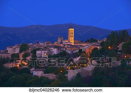 "San Esteban Church at dusk, Segovia, Region of Castile and Leon, Spain, Europe" View Large Photo Image Stock Photograph - "San Esteban Church at dusk, Segovia, Region of Castile and Leon, Spain, Europe". Fotosearch