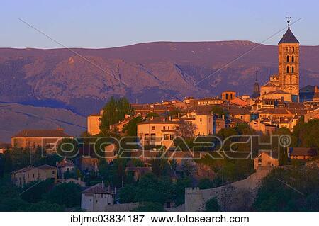 "San Esteban Church at sunset, Segovia, Castile and Leon, Spain, Europe" View Large Photo Image Stock Photo - "San Esteban Church at sunset, Segovia, Castile and Leon, Spain, Europe". Fotosearch
