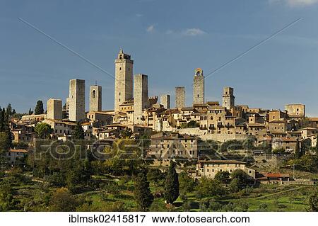San Gimignano, Via Francigena, Tuscany region, province of Siena, Italy, Europe View Large Photo Image Stock Photo - San Gimignano, Via Francigena, Tuscany region, province of Siena, Italy, Europe. Fotosearch