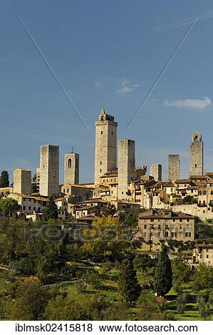 San Gimignano, Via Francigena, Tuscany region, province of Siena, Italy, Europe View Large Photo Image Stock Photo - San Gimignano, Via Francigena, Tuscany region, province of Siena, Italy, Europe. Fotosearch
