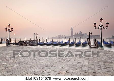"San Giorgio and gondolas, seen from St. Mark's Square, Venice, Venezien, Italy, Europe" View Large Photo Image Stock Photo - "San Giorgio and gondolas, seen from St. Mark's Square, Venice, Venezien, Italy, Europe". Fotosearch
