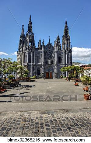 Stock Photograph - "San Juan Bautista church, Arucas, Gran Canaria, Canary Islands, Spain, Europe, PublicGround, Europe". Fotosearch
