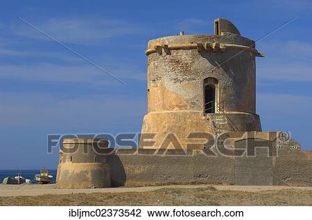"San Miguel de Cabo de Gata, old military watchtower, Beach, Cabo de Gata-Nijar Natural Park, Almeria, Spain, Europe" View Large Photo Image Stock Image - "San Miguel de Cabo de Gata, old military watchtower, Beach, Cabo de Gata-Nijar Natural Park, Almeria, Spain, Europe". Fotosearch