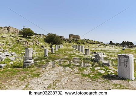 Stock Image - "Sanctuary of Athena, Acropolis, Pergamon, Manisa Province, Aegean Region, Turkey, Asia". Fotosearch