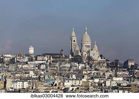 "Sanctuary of Sacre-Coeur de Montmartre, view from the roof of the Galeries Lafayette, 5th arrondissement, Paris, Ile-de-France, France, Europe" View Large Photo Image Stock Photo - "Sanctuary of Sacre-Coeur de Montmartre, view from the roof of the Galeries Lafayette, 5th arrondissement, Paris, Ile-de-France, France, Europe". Fotosearch